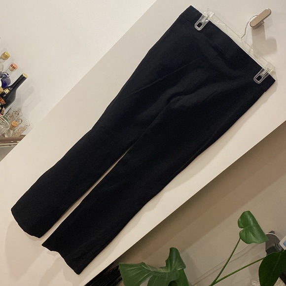 NYDJ lift tuck bootcut trouser black leather trim 8 pant stretch legging pull on - Picture 2 of 6